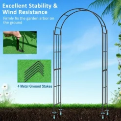 Costway Garden Arch Arbor Trellis Pergola 7.5 Ft Metal Archway For Climbing Plants Party -Sunnydaze Decor Store GUEST 991dd70c 0002 43bf 8e60 b37521f75d4f