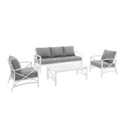 Kaplan 4pc Outdoor Sofa Set - Gray - Crosley -Sunnydaze Decor Store GUEST 996168f1 8f9c 4966 93bf cf6c9349a6b9