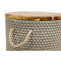 Modern Round Wood Clay Outdoor Accent Table - Gray - Olivia & May -Sunnydaze Decor Store GUEST 9a68c707 8bfa 49a6 9694 a2d44cb993b3