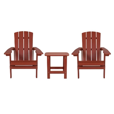Emma And Oliver Three Piece Hammond Adirondack Style Conversation Set With Two Chairs And Matching Side Table For Indoor And Outdoor Use 19 Emma And Oliver Three Piece Hammond Adirondack Style Conversation Set With Two Chairs And Matching Side Table For Indoor And Outdoor Use - Image 17