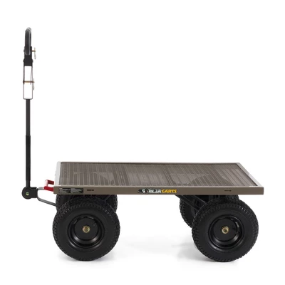 Gorilla Cart GORMP-12 5 Cubic Feet 1200 Pound Capacity Heavy Duty Durable Steel Multi Use Quick Dump Wagon Utility Cart W/ 2 In 1 Towing Handle, Gray 3 Gorilla Cart GORMP-12 5 Cubic Feet 1200 Pound Capacity Heavy Duty Durable Steel Multi Use Quick Dump Wagon Utility Cart W/ 2 In 1 Towing Handle, Gray