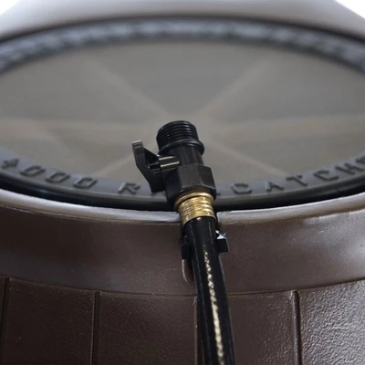 FCMP Outdoor 50-Gallon BPA Free Flat Back Home Rain Catcher Water Storage Collection Barrel For Watering Outdoor Plants & Gardens, Brown (2 Pack) 6 FCMP Outdoor 50-Gallon BPA Free Flat Back Home Rain Catcher Water Storage Collection Barrel For Watering Outdoor Plants & Gardens, Brown (2 Pack) - Image 4