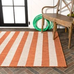 Negril Two-Tone Wide Stripe Indoor/Outdoor Area Rug - JONATHAN Y -Sunnydaze Decor Store GUEST 9b73b0e3 31bd 4c45 ae36 129ad7e991d5