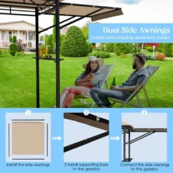 Tangkula 13.5'x 4'Patio BBQ Grill Gazebo Side Awnings Shelves 2-Tier Canopy Outdoor 18 Tangkula 13.5'x 4'Patio BBQ Grill Gazebo Side Awnings Shelves 2-Tier Canopy Outdoor -Sunnydaze Decor Store GUEST 9b8190d2 b026 4441 993e 3ddcc4a86d77