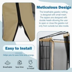 Aoodor Gazebo Netting Screen Replacement Universal 4-Panel Sidewalls 10' X 10' (Only Netting) 16 Aoodor Gazebo Netting Screen Replacement Universal 4-Panel Sidewalls 10' X 10' (Only Netting) -Sunnydaze Decor Store GUEST 9c18c8fa 9cbf 4458 ac8e f458ea05a079