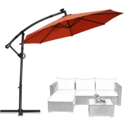 Costway 10FT Patio Offset Umbrella Solar LED 360degrees Rotation Orange 19 Costway 10FT Patio Offset Umbrella Solar LED 360degrees Rotation Orange -Sunnydaze Decor Store GUEST 9c44302a 56bc 44b7 b55e 5b1f123d6412