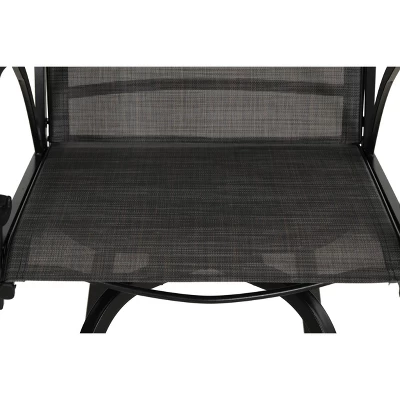 2pk Outdoor Swivel Bar Stools With Metal Frame & Sling Fabric - Captiva Designs 6 2pk Outdoor Swivel Bar Stools With Metal Frame & Sling Fabric - Captiva Designs - Image 4