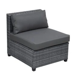 8pc Wicker Patio Conversation Set With Cushions - Gray - GODEER -Sunnydaze Decor Store GUEST 9cb8c687 cd11 4efd aa23 3a979f7c37be