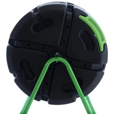 FCMP Outdoor HOTFROG 37-Gallon Plastic Resin Dual Chamber Tumbling Composter Outdoor Elevated Rotating Garden Compost Bin, Black/Green 4 FCMP Outdoor HOTFROG 37-Gallon Plastic Resin Dual Chamber Tumbling Composter Outdoor Elevated Rotating Garden Compost Bin, Black/Green - Image 2