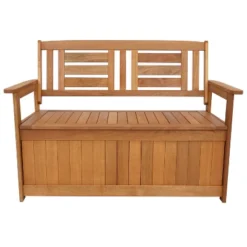 Sunnydaze Decor Sunnydaze Outdoor Meranti Wood With Teak Oil Finish 2-Person Garden Storage Bench Seat - 47" - Brown 21 Sunnydaze Decor Sunnydaze Outdoor Meranti Wood With Teak Oil Finish 2-Person Garden Storage Bench Seat - 47" - Brown -Sunnydaze Decor Store GUEST 9d68fc6b 5879 4872 8320 c4c4d0a48a99
