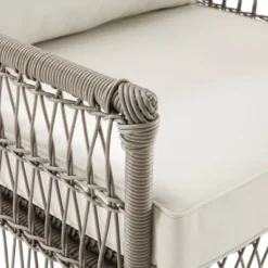 4pc Thatcher Outdoor Steel Seating Set Creme/Driftwood - Crosley -Sunnydaze Decor Store GUEST 9dda6135 f976 4067 bce7 2144eb6bb9bb