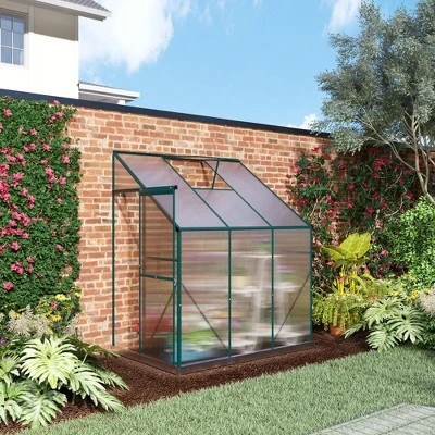 Outsunny Walk-In Garden Greenhouse Aluminum Polycarbonate With Roof Vent For Plants Herbs Vegetables 3 Outsunny Walk-In Garden Greenhouse Aluminum Polycarbonate With Roof Vent For Plants Herbs Vegetables