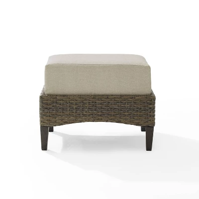 Rockport Outdoor Ottoman - Oatmeal/Light Brown - Crosley 7 Rockport Outdoor Ottoman - Oatmeal/Light Brown - Crosley - Image 5