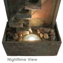 Sunnydaze Decor Sunnydaze 48"H Electric Natural Slate And Copper Accents Descending Staircase Outdoor Water Fountain With LED Light -Sunnydaze Decor Store GUEST 9f019791 3fc1 4720 8763 6bedb71164f5