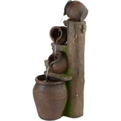 John Timberland Four Pot Rustic Cascading Outdoor Floor Water Fountain With LED Light 39 1/4" For Yard Garden Patio Deck Porch House Exterior 17 John Timberland Four Pot Rustic Cascading Outdoor Floor Water Fountain With LED Light 39 1/4" For Yard Garden Patio Deck Porch House Exterior -Sunnydaze Decor Store GUEST 9f12e15c 5e77 4d02 b291 dee055db013d