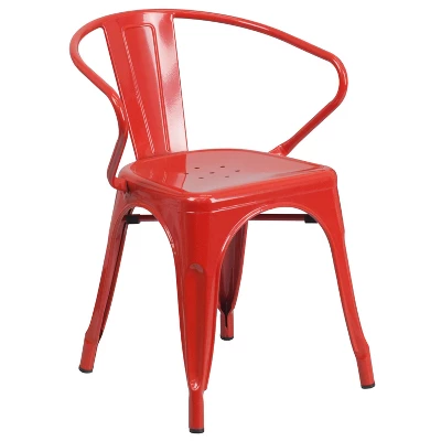 Flash Furniture Commercial Grade Metal Indoor-Outdoor Chair With Arms 15 Flash Furniture Commercial Grade Metal Indoor-Outdoor Chair With Arms - Image 13