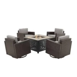 Palm Harbor 5pc Outdoor Wicker Conversation Set With Fire Table - Gray - Crosley 18 Palm Harbor 5pc Outdoor Wicker Conversation Set With Fire Table - Gray - Crosley -Sunnydaze Decor Store GUEST a018c367 5e3e 4c05 86f3 a9892b42ef97