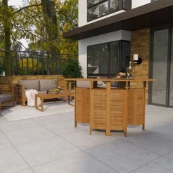 Patio Bar Table Teak - Olivia & May -Sunnydaze Decor Store GUEST a01bcf80 e75d 43c4 bc3a 33c468183dfb