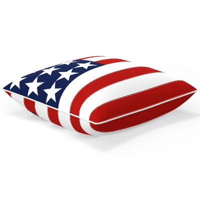 18"x18" Outdoor/Indoor One Flag One Nation Square Throw Pillow Red - Pillow Perfect 4 18"x18" Outdoor/Indoor One Flag One Nation Square Throw Pillow Red - Pillow Perfect - Image 2