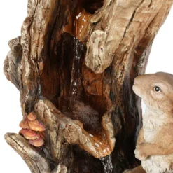 LuxenHome Resin Two Bunnies Tree Stump Outdoor Fountain With LED Lights 13 LuxenHome Resin Two Bunnies Tree Stump Outdoor Fountain With LED Lights -Sunnydaze Decor Store GUEST a03e508a d0ac 4fc9 9dd2 d2e6e59c99a4