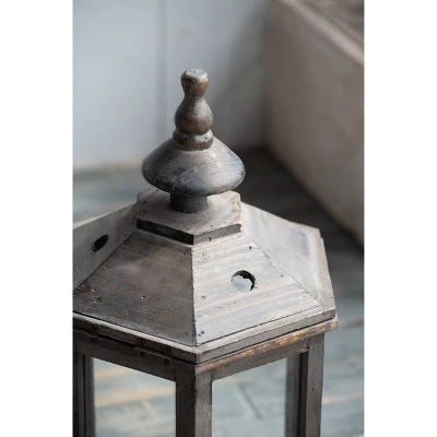 A&B Home 2pc Graca Polygon Temple Outdoor Garden Lanterns - Natural 9 A&B Home 2pc Graca Polygon Temple Outdoor Garden Lanterns - Natural - Image 7