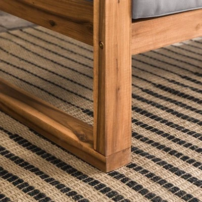 Galia Square Leg Acacia Wood Patio Loveseat With Cushions - Brown - Saracina Home 13 Galia Square Leg Acacia Wood Patio Loveseat With Cushions - Brown - Saracina Home - Image 11