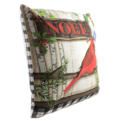 Christmas 17.0" Cardinal Noel Pillow Indoor/Outdoor Custom Decor - Decorative Pillow 4 Christmas 17.0" Cardinal Noel Pillow Indoor/Outdoor Custom Decor - Decorative Pillow - Image 2