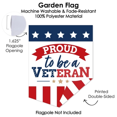 Big Dot Of Happiness Happy Veterans Day - Outdoor Home Decorations - Double-Sided Patriotic Garden Flag - 12 X 15.25 Inches 4 Big Dot Of Happiness Happy Veterans Day - Outdoor Home Decorations - Double-Sided Patriotic Garden Flag - 12 X 15.25 Inches - Image 2