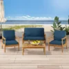 Willowbrook Patio Acacia Wood 4 Seater Chat Set With Coffee Table - Teak/Dark Teal - Christopher Knight Home 1 Willowbrook Patio Acacia Wood 4 Seater Chat Set With Coffee Table - Teak/Dark Teal - Christopher Knight Home -Sunnydaze Decor Store GUEST a21ef056 48a8 4abd 956e e103815c34b5