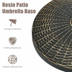 Tangkula 18" Patio Resin Umbrella Base, 24 LBS Outdoor Heavy Duty Round Umbrella Base -Sunnydaze Decor Store GUEST a2493778 4b14 463d a6f5 84e5e6158726