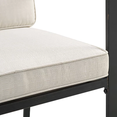 3pc Kaplan Outdoor Steel Chat Set Oatmeal/Bronze - Crosley 11 3pc Kaplan Outdoor Steel Chat Set Oatmeal/Bronze - Crosley - Image 9