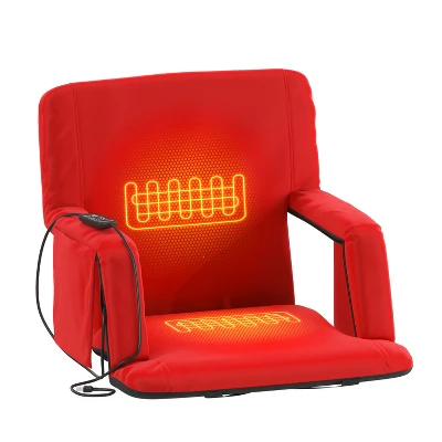 Emma And Oliver Portable Heated Reclining Stadium Chair With Armrests, Heated Padded Back & Heated Seat With Dual Storage Pockets And Backpack Straps 14 Emma And Oliver Portable Heated Reclining Stadium Chair With Armrests, Heated Padded Back & Heated Seat With Dual Storage Pockets And Backpack Straps - Image 12