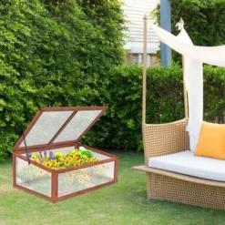 Costway Garden Portable Wooden Green House Cold Frame Raised Plants Bed Protection -Sunnydaze Decor Store GUEST a33b6ee1 5d1a 4ab3 9001 2e707a6f3c9e