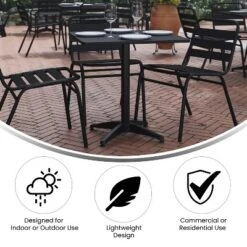 Flash Furniture Lila 27.5'' Square Aluminum Indoor-Outdoor Table Set With 4 Slat Back Chairs -Sunnydaze Decor Store GUEST a3544fe3 5d5d 4fbb 8013 ac17589646e9