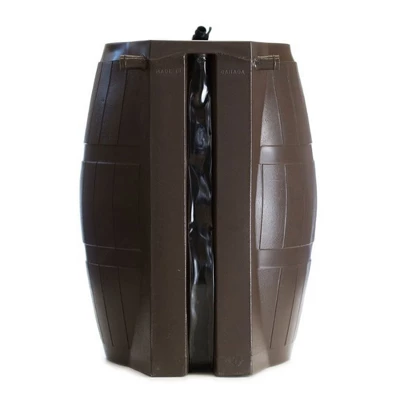 FCMP Outdoor 50-Gallon BPA Free Flat Back Home Rain Catcher Water Storage Collection Barrel For Watering Outdoor Plants & Gardens, Brown (2 Pack) 5 FCMP Outdoor 50-Gallon BPA Free Flat Back Home Rain Catcher Water Storage Collection Barrel For Watering Outdoor Plants & Gardens, Brown (2 Pack) - Image 3