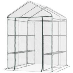 Outsunny Walk-in Greenhouse 4.7' X 4.7' X 6.4' Hot House With 3-Tier Shelving, Roll-Up Door For Outdoor, Garden 11 Outsunny Walk-in Greenhouse 4.7' X 4.7' X 6.4' Hot House With 3-Tier Shelving, Roll-Up Door For Outdoor, Garden -Sunnydaze Decor Store GUEST a3684ed3 7b8f 4830 a645 c14339d9386c