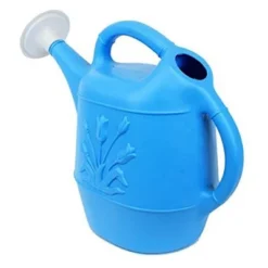Union Products 63066 2 Gallon Plastic Indoor/Outdoor Watering Can W/ Tulip Design For Garden, Potted Plants, & Patio Pots, Caribbean Blue