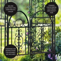 Plow & Hearth - Montebello Decorative Garden Arbor Trellis With Gate & Beautiful Scrollwork Design 10 Plow & Hearth - Montebello Decorative Garden Arbor Trellis With Gate & Beautiful Scrollwork Design -Sunnydaze Decor Store GUEST a48ed307 6fc7 445a 9e00 a6f4db0735e4