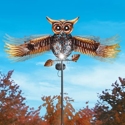 Collections Etc Solar Powered Metal Flying Owl Garden Stake 3 Collections Etc Solar Powered Metal Flying Owl Garden Stake