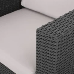 Waverly 8pc Faux Wicker Chat Set - Dark Gray/Gray - Christopher Knight Home -Sunnydaze Decor Store GUEST a553bbe5 c8d1 4370 b81b 7de99a77faec