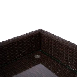 Teamson Home 39.5" Veronica Rolling Outdoor PE Rattan Bar Cart With Storage, Brown -Sunnydaze Decor Store GUEST a5d56a3f b992 450d 84c5 cf5a3ca90333