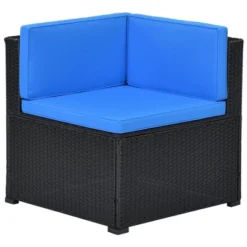 5pc Wicker Patio Sectional Seating Set With Cushions - Black/Blue - GODEER 32 5pc Wicker Patio Sectional Seating Set With Cushions - Black/Blue - GODEER -Sunnydaze Decor Store GUEST a5fb5774 009b 4223 8d9b 7224776287fb