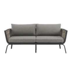 Ashby Loveseat - Gray/Black/Natural - Linon -Sunnydaze Decor Store GUEST a606b9c9 c585 497e b5f6 1e8a1e179278