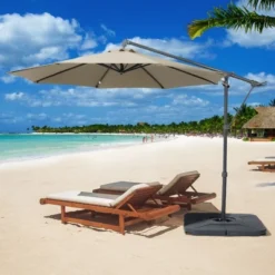 Aoodor 9.64FT Offset Hanging Umbrella Aluminum Cantilever Umbrella -Sunnydaze Decor Store GUEST a6487bc1 9672 4c03 b710 0b5af352281d