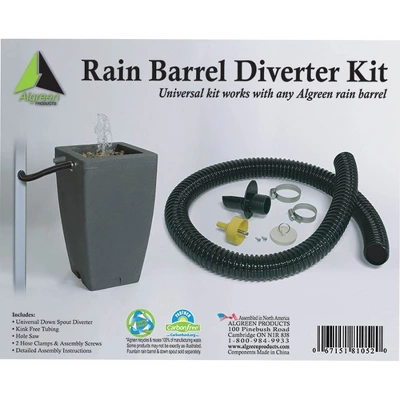 Algreen Gutter Downspout Diverter Kit + 80 Gallon Rain Water Collection Barrel 4 Algreen Gutter Downspout Diverter Kit + 80 Gallon Rain Water Collection Barrel - Image 2