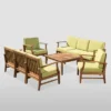 9pc Perla Acacia Wood Patio Conversation Set - Teak - Christopher Knight Home -Sunnydaze Decor Store GUEST a70b95c3 c38a 47fb 8d03 97dcb2677e7a