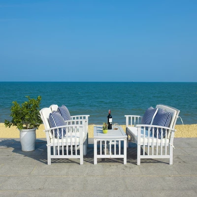 Rocklin 4pc Living Set - Gray/Beige/Navy - Safavieh 5 Rocklin 4pc Living Set - Gray/Beige/Navy - Safavieh - Image 3