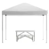 Emma And Oliver Portable Tailgate, Camping Or Event Set With White Pop Up Event Canopy Tent With Carry Bag And Folding Table With Benches Set -Sunnydaze Decor Store GUEST a72f984d 6d54 44d2 a1c0 7ec578eeb8e0