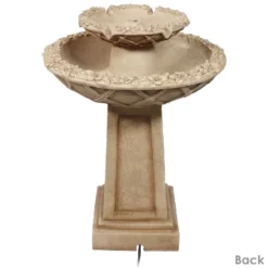 Sunnydaze Decor Sunnydaze 28"H Electric Polyresin 2-Tier Beveled Flower Outdoor Bird Bath Water Fountain -Sunnydaze Decor Store GUEST a73369e6 3097 4478 a5cf f7589890af07