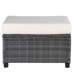 8pc Wicker Patio Conversation Set With Cushions - Beige - GODEER -Sunnydaze Decor Store GUEST a7622228 3c09 42ed ae2e f60ac6207c77